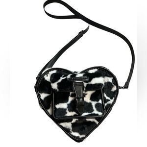Doc Martens HEART SHAPED FAUX FUR COW PRINT BACKPACK